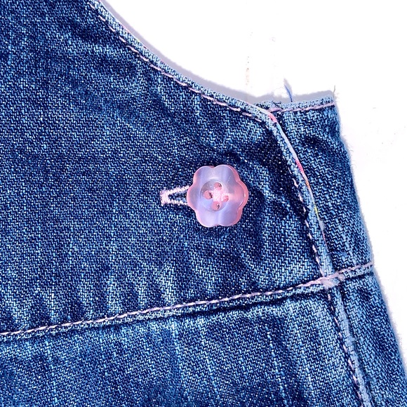 TKS Embroidered Denim Bib Overall Jean Shorts 3-6M - Picture 7 of 11